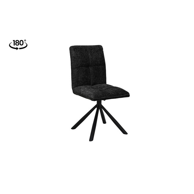 Swiss Homes® Eetkamerstoel - Stoel 'Jack' 360* Draaibaar - Stof - Donkergrijs