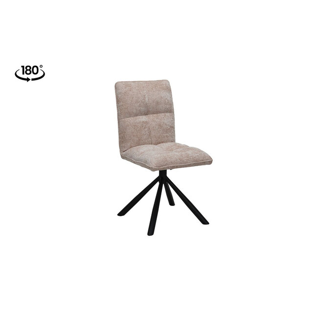 Swiss Homes® Eetkamerstoel - Stoel 'Jack' 360* Draaibaar - Stof - Zand