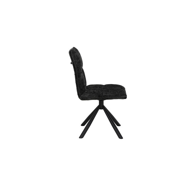Swiss Homes® Eetkamerstoel - Stoel 'Jack' 360* Draaibaar - Stof - Donkergrijs