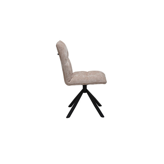 Swiss Homes® Eetkamerstoel - Stoel 'Jack' 360* Draaibaar - Stof - Zand
