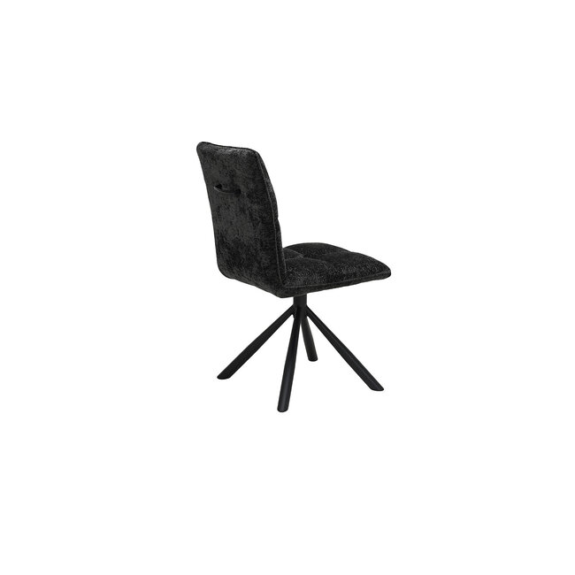 Swiss Homes® Eetkamerstoel - Stoel 'Jack' 360* Draaibaar - Stof - Donkergrijs