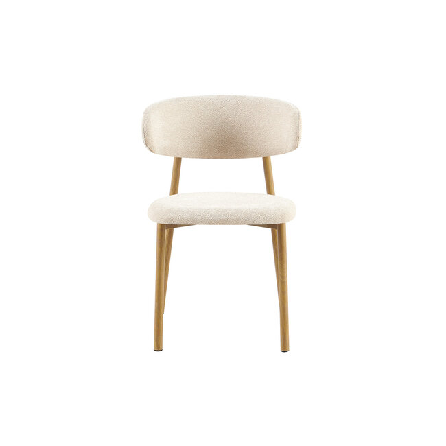Swiss Homes® Eetkamerstoel 'Coco' Naturel - Stof Fabb Raven - Beige