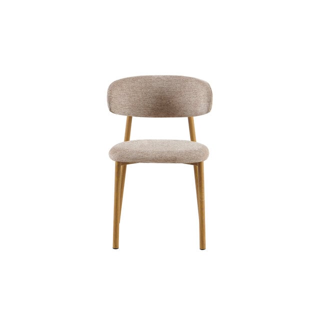 Swiss Homes® Eetkamerstoel - Stoel 'Coco' Naturel - Stof Fabb Raven - Zand