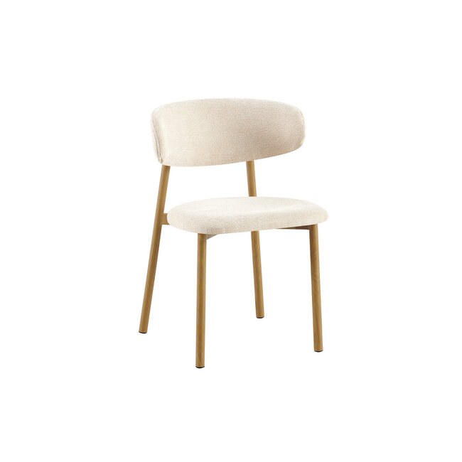 Swiss Homes® Eetkamerstoel 'Coco' Naturel - Stof Fabb Raven - Beige