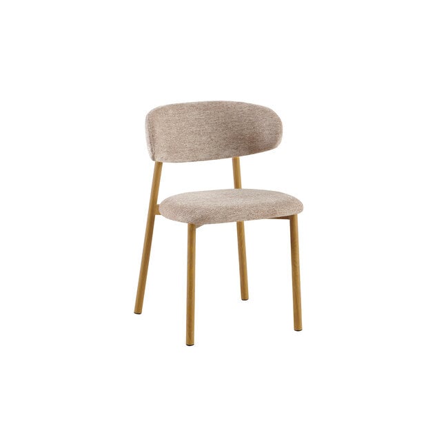 Swiss Homes® Eetkamerstoel - Stoel 'Coco' Naturel - Stof Fabb Raven - Zand