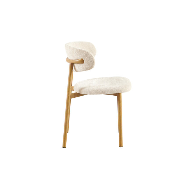 Swiss Homes® Eetkamerstoel 'Coco' Naturel - Stof Fabb Raven - Beige