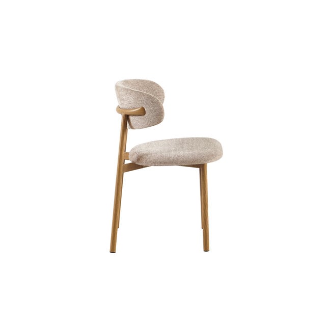Swiss Homes® Eetkamerstoel - Stoel 'Coco' Naturel - Stof Fabb Raven - Zand