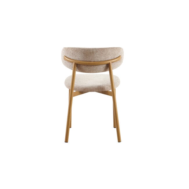 Swiss Homes® Eetkamerstoel - Stoel 'Coco' Naturel - Stof Fabb Raven - Zand