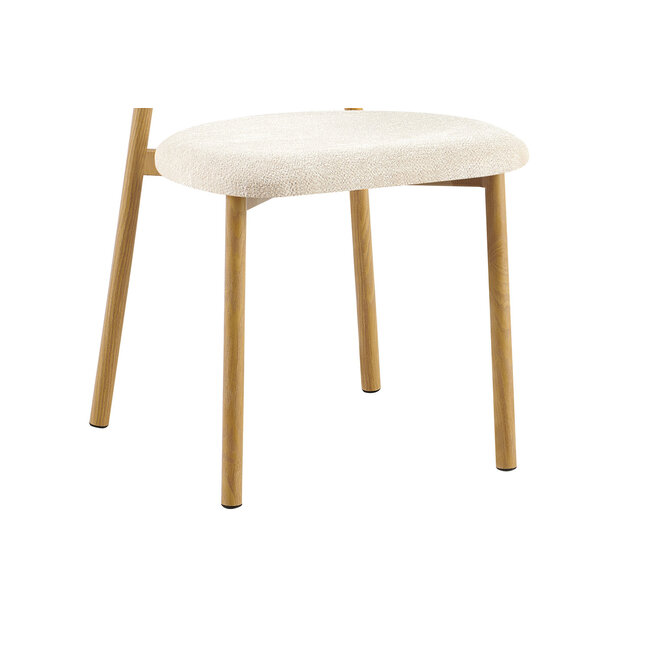 Swiss Homes® Eetkamerstoel 'Coco' Naturel - Stof Fabb Raven - Beige