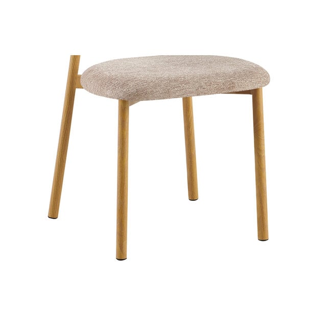 Swiss Homes® Eetkamerstoel - Stoel 'Coco' Naturel - Stof Fabb Raven - Zand