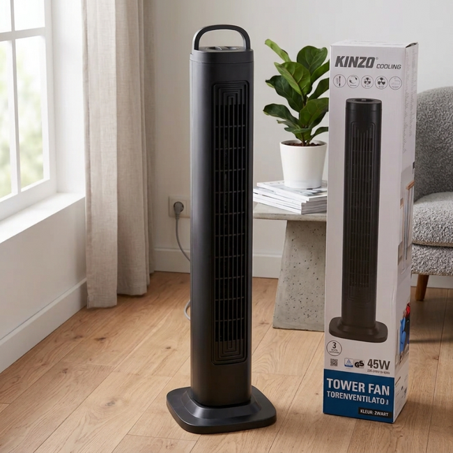 Kinzo® Torenventilator 82CM | 3 Snelheden | Oscillerend - Krachtig en stil