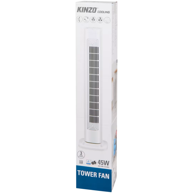 Kinzo® Torenventilator 82CM | 3 Snelheden | Oscillerend - Krachtig en stil