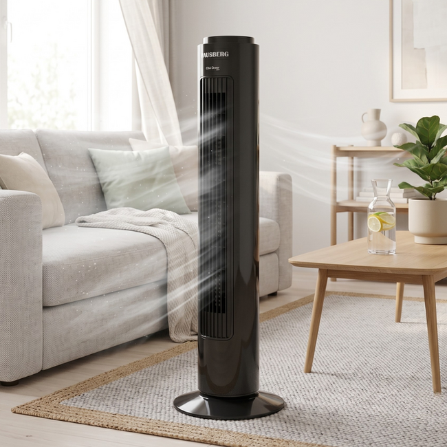 Hausberg Pro® Toren Ventilator 75CM | 3 Snelheden | 90° Oscillerend - Krachtig & Stil | Staand Torenventilator