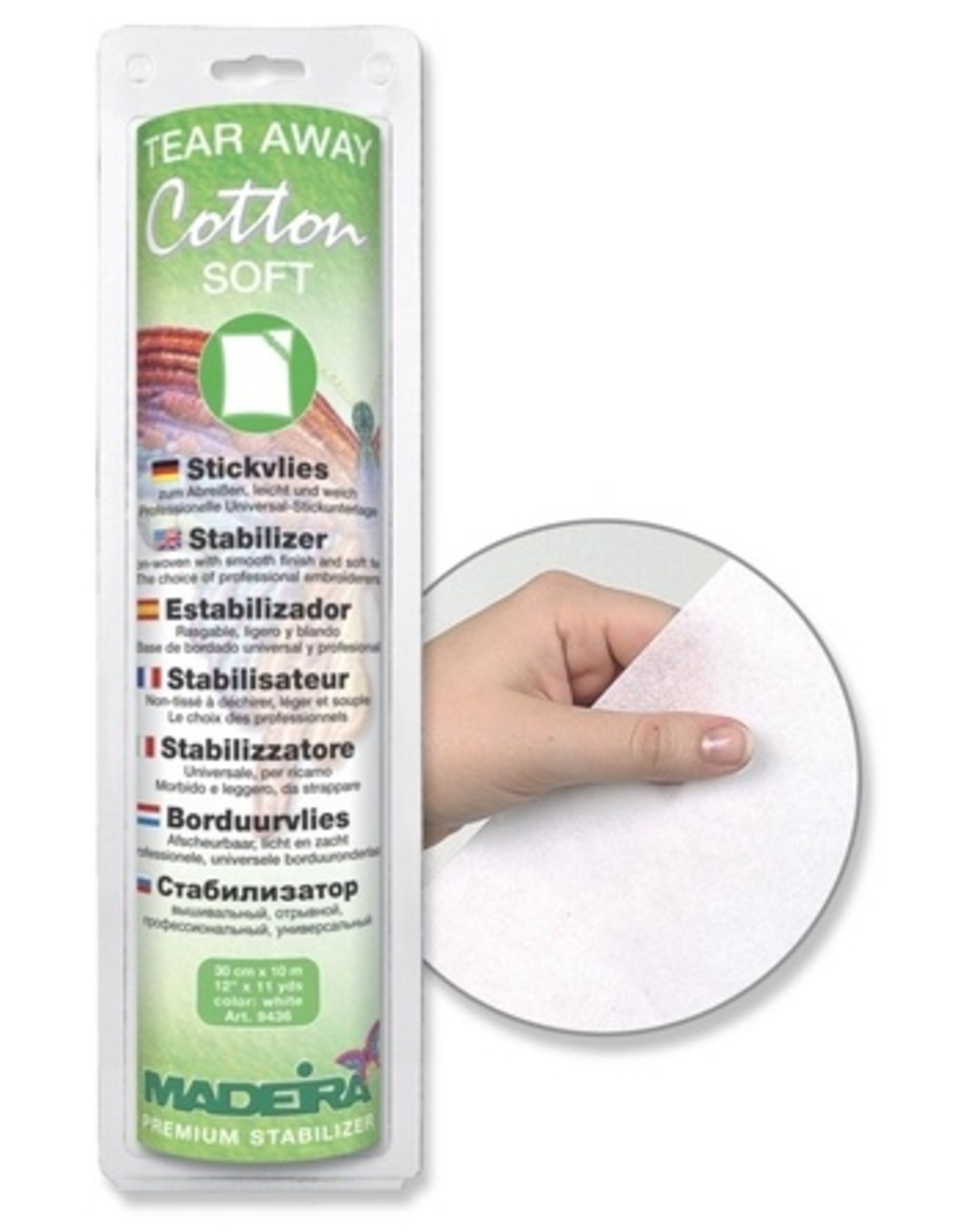 Madeira Madeira Tear away Cotton soft wit 30cmx10m