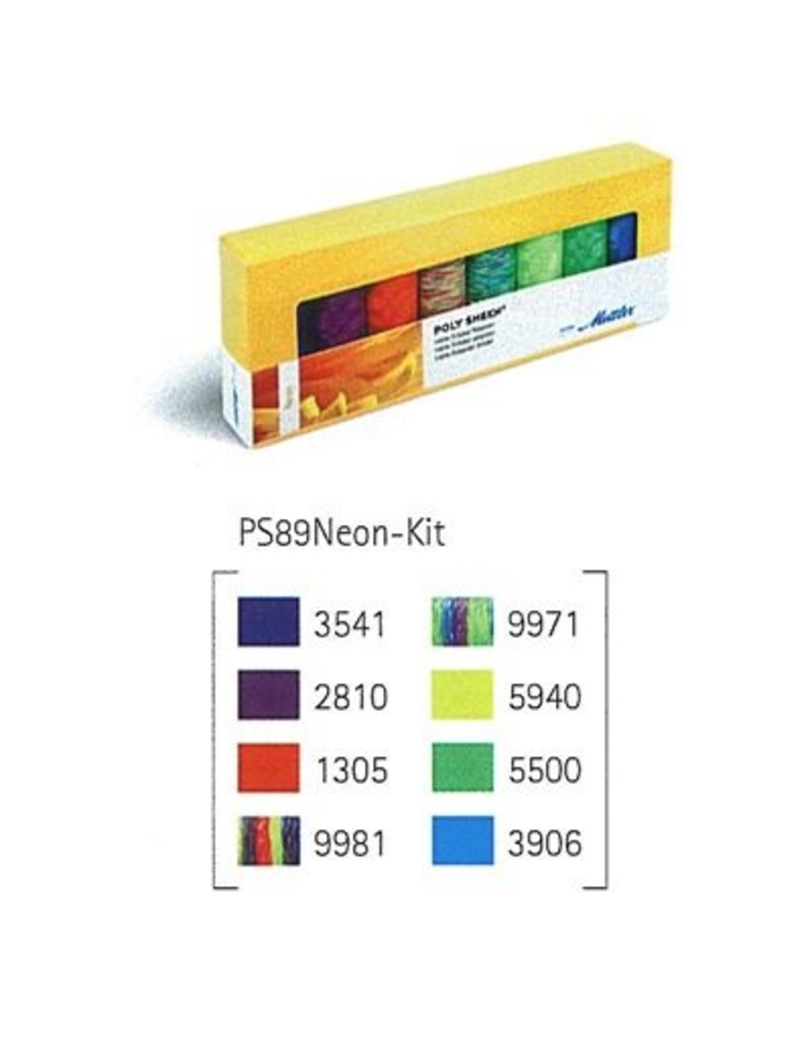 Mettler Mettler Poly sheen garenset neon-kit