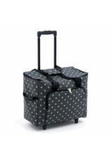 Hobbygift Naaimachinetrolley polka dot donker grijs PVC