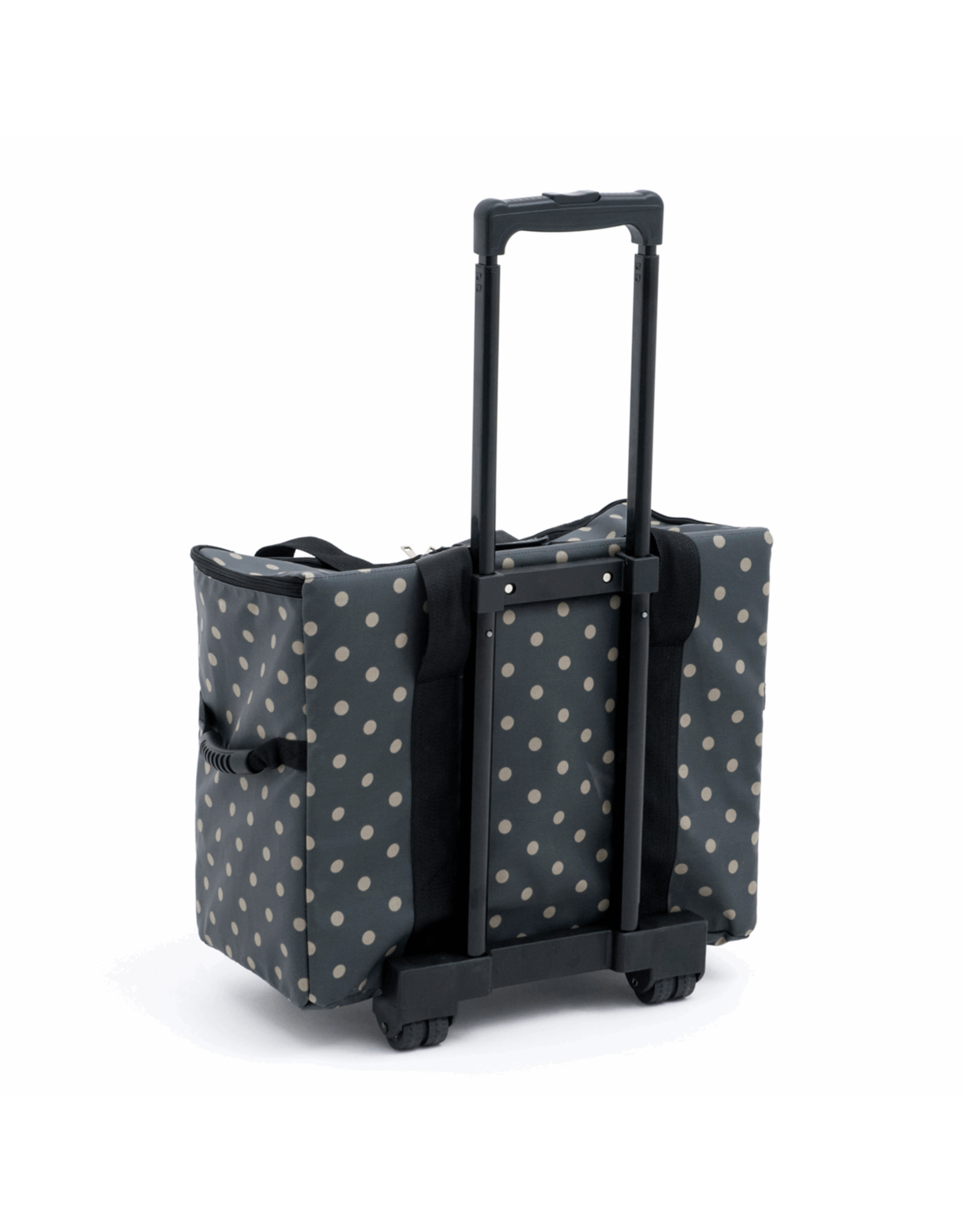 Hobbygift Naaimachinetrolley polka dot donker grijs PVC