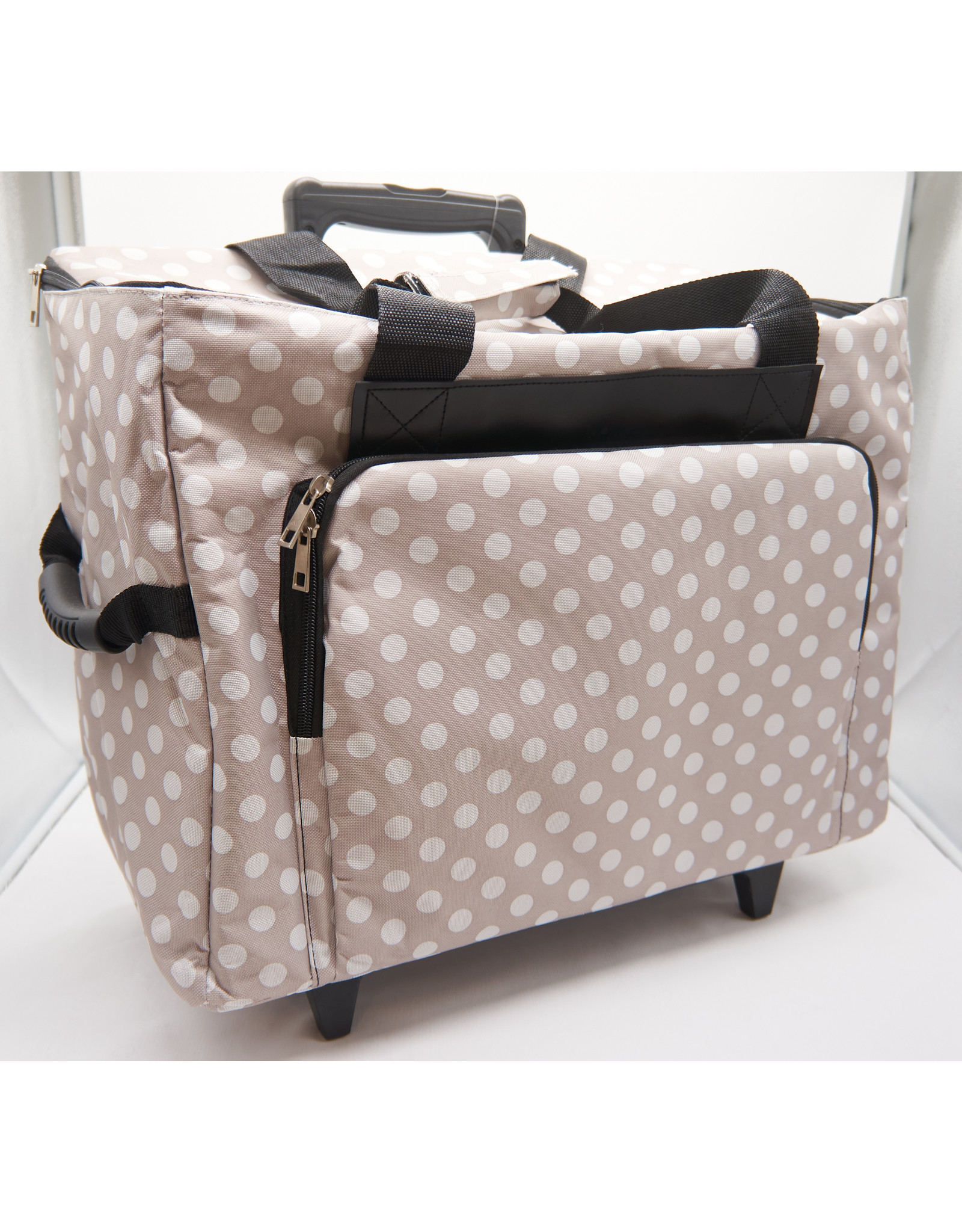 Hobbygift Naaimachinetrolley polka dot grijs/beige