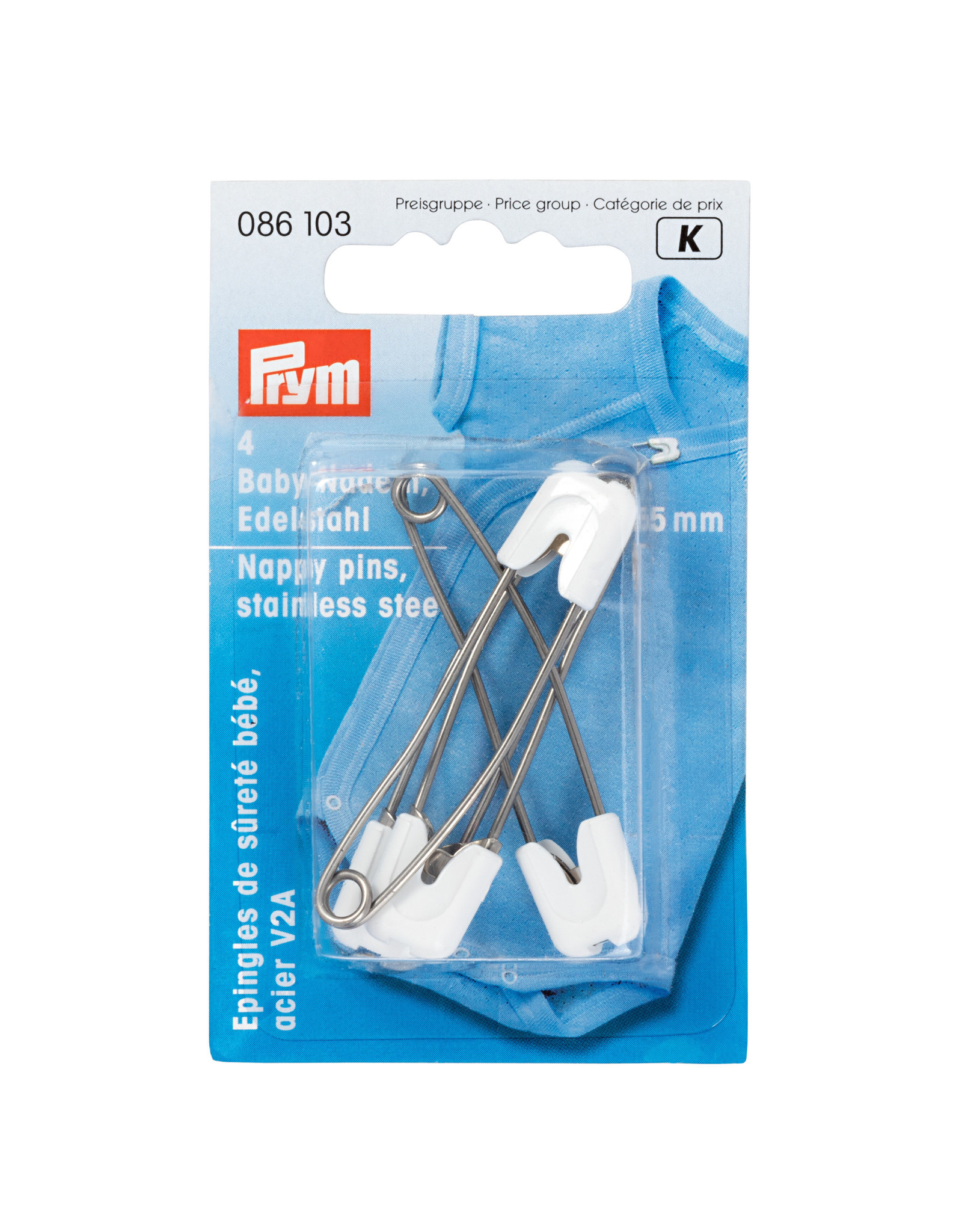 Prym Prym Babyveiligheidsspelden edelstaal 55 mm wit