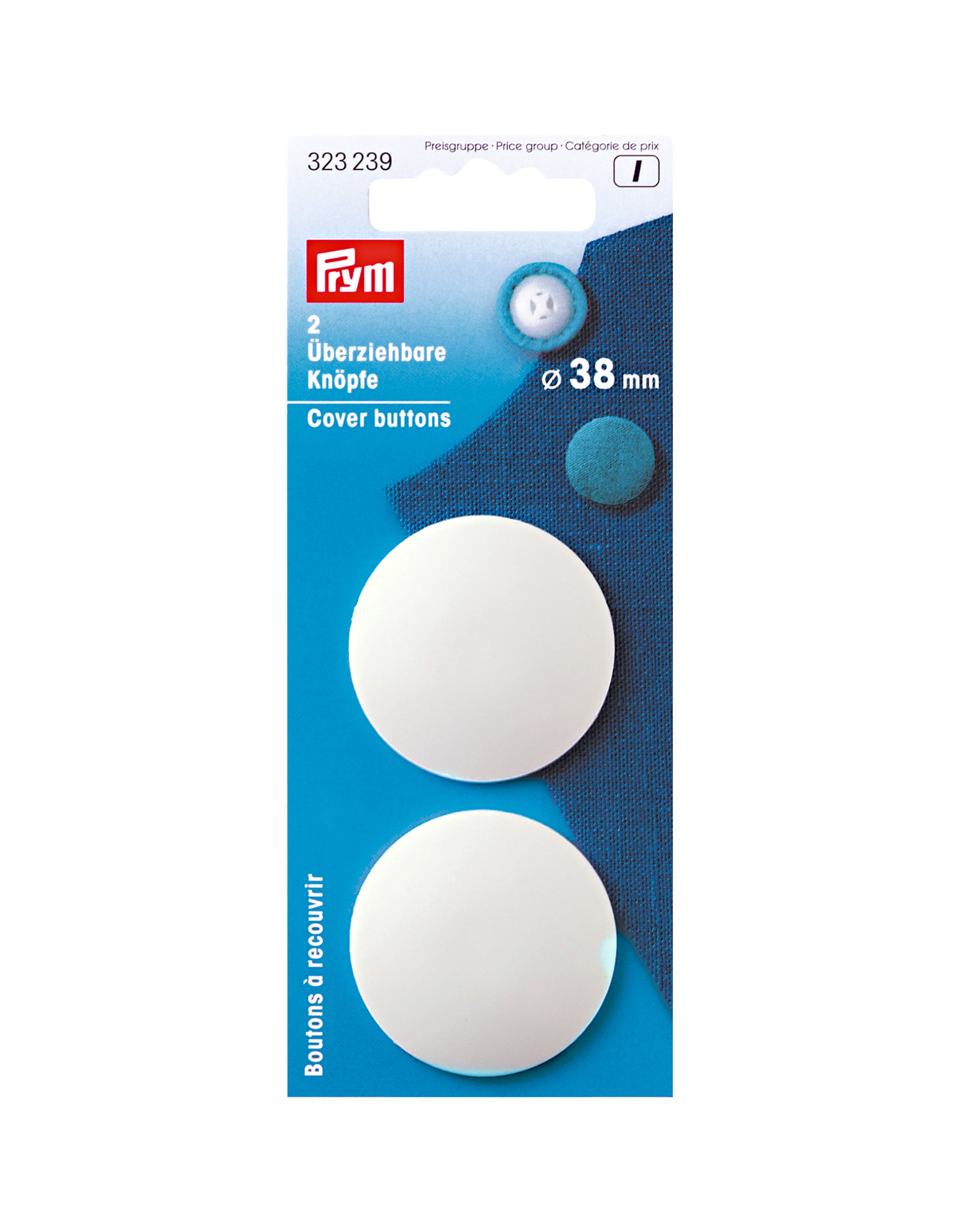 Prym Prym Stofknopen 38 mm wit