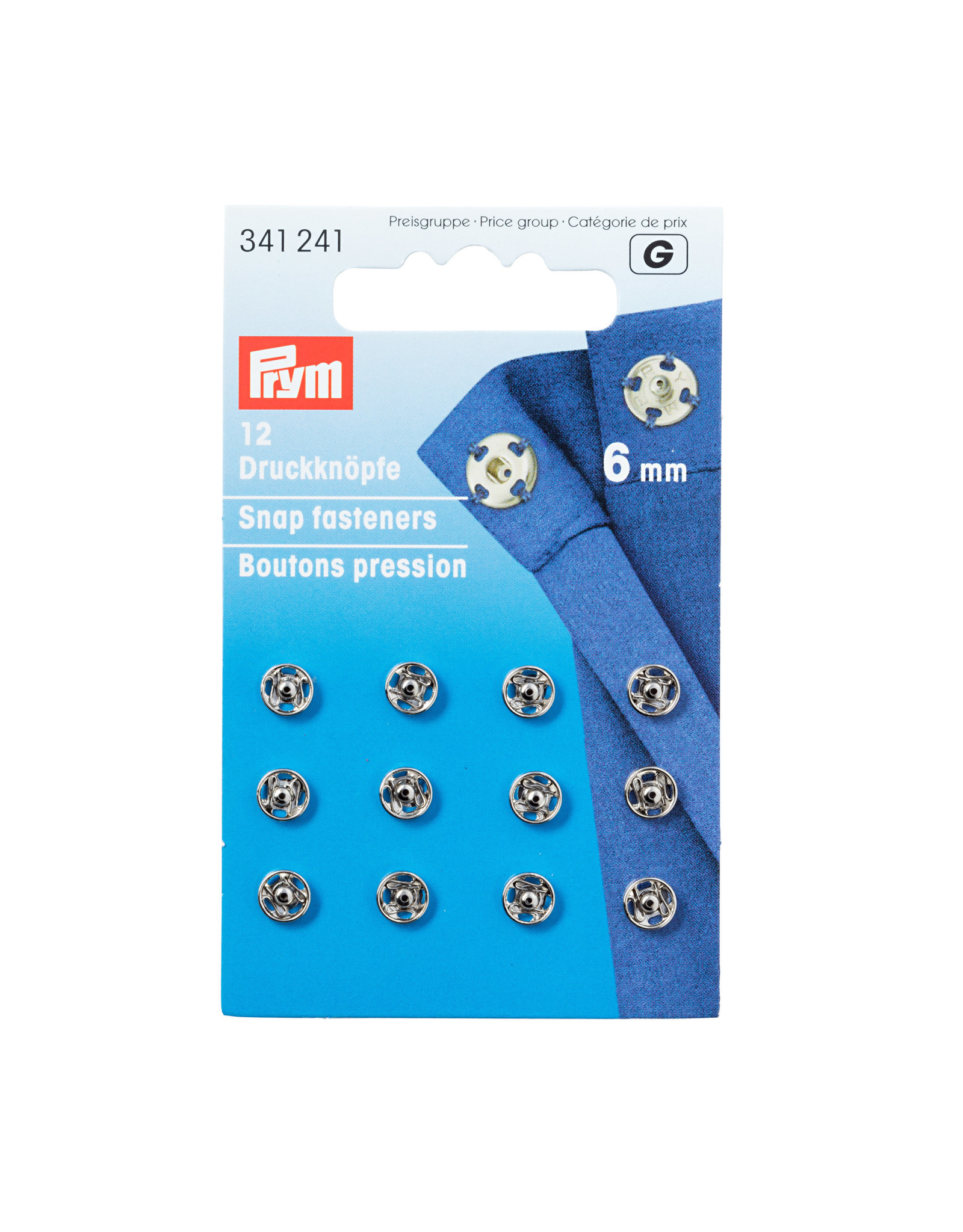 Prym Prym Aannaaidrukknopen 6 mm zilverkleurig