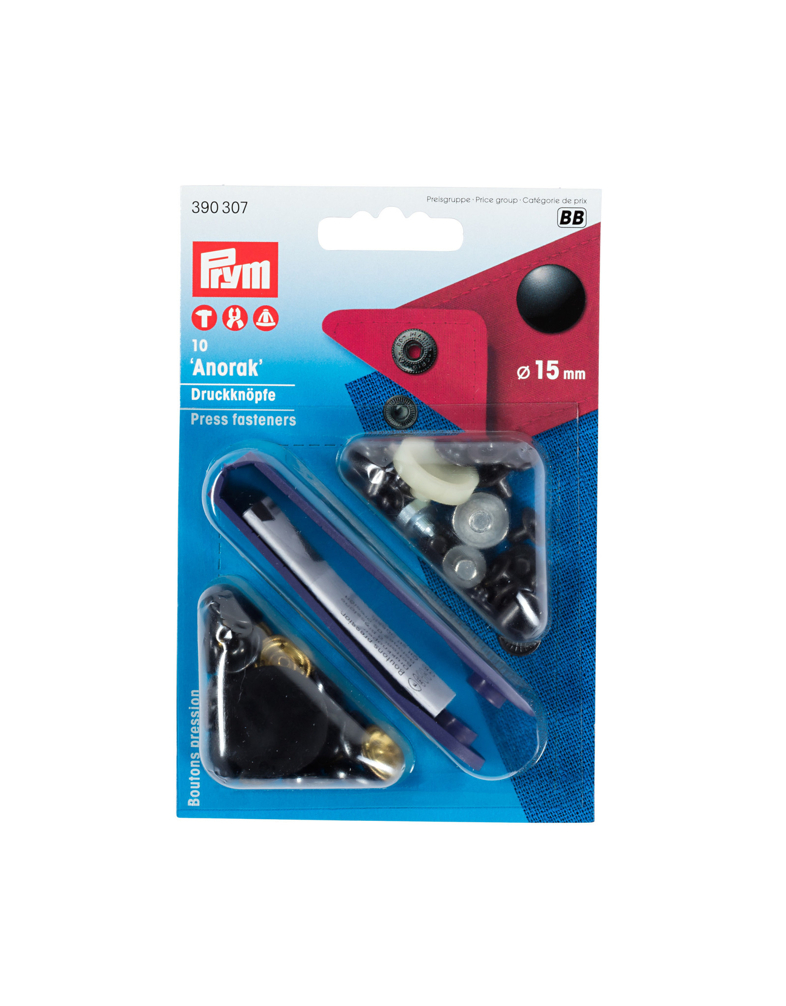 Prym Prym 10 drukknopen anorak kap gelakt 15 mm zwart