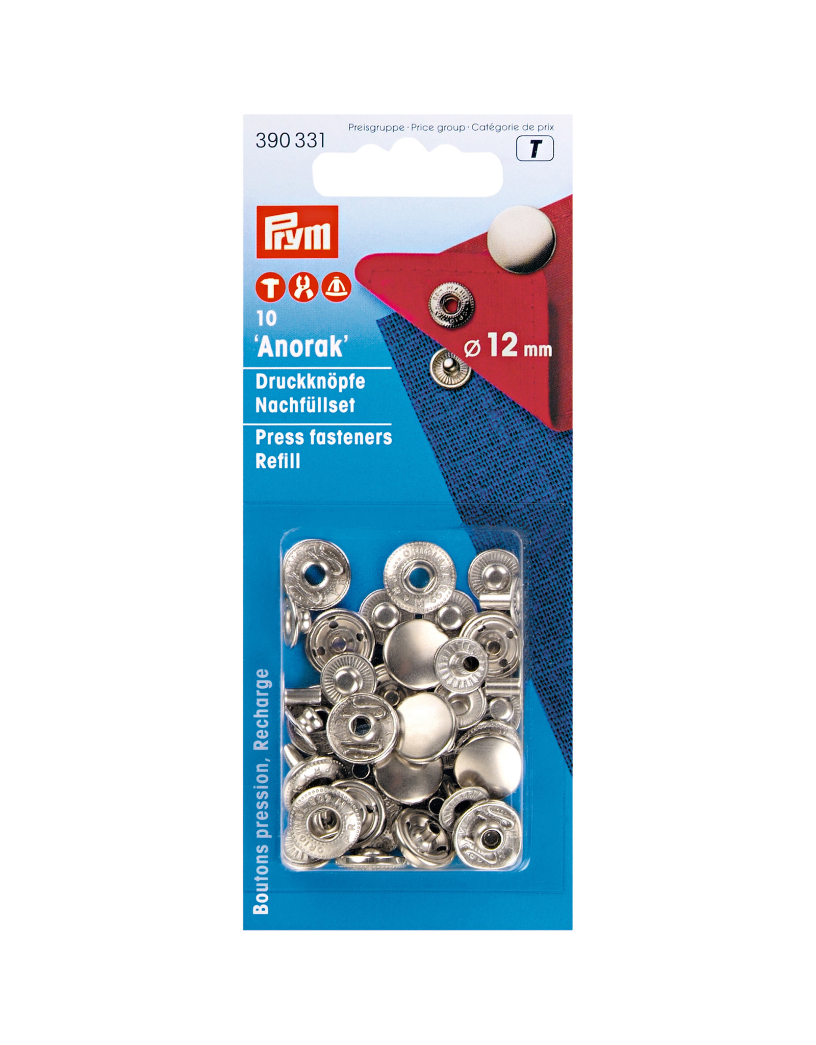 Prym Prym Navullingen 10 drukknopen zilverkleurig 12mm