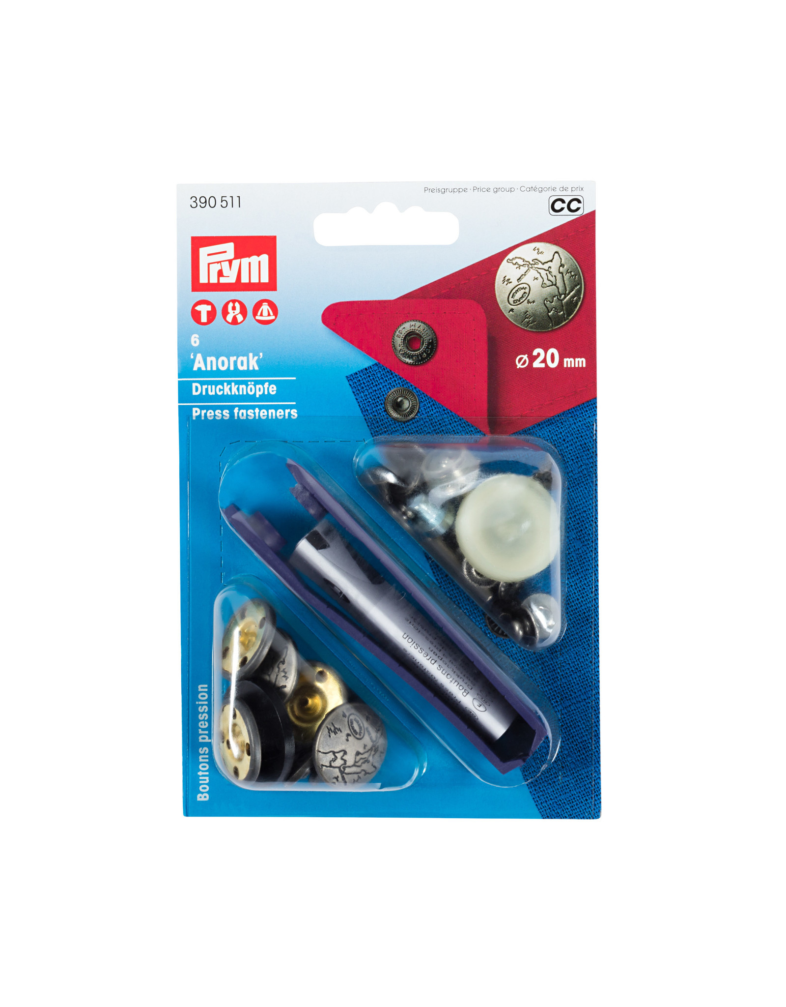 Prym Prym Naaivrijdrukknopen Anorak Excursion 20 mm zilver mat