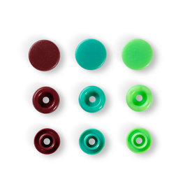 Prym Prym Love Color drukknop. KST 12,4mm groen/lichtgroen/bruin