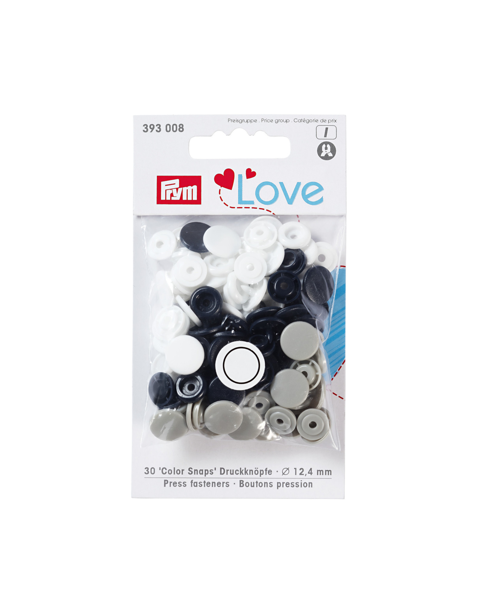 Prym Prym Love Color drukknop. KST 12,4mm marine/grijs/wit