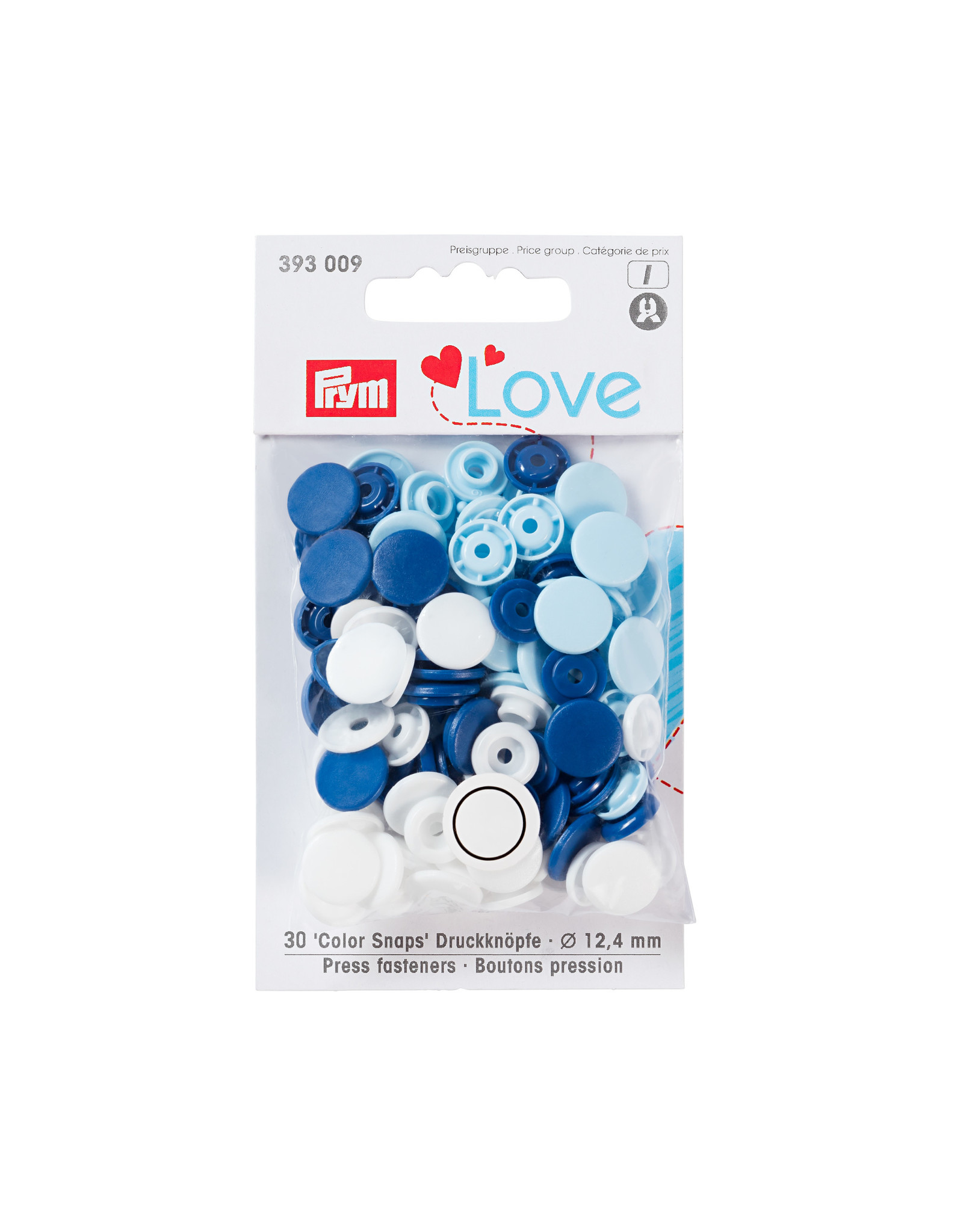 Prym Prym Love Color drukknopen 12,4 mm blauw/wit/lichtblauw