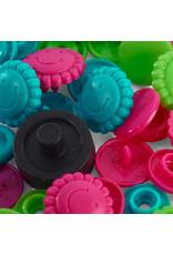 Prym Prym Love ColorSnaps drukknopen Bloem 13,6mm turquoise/groen/fuchsia