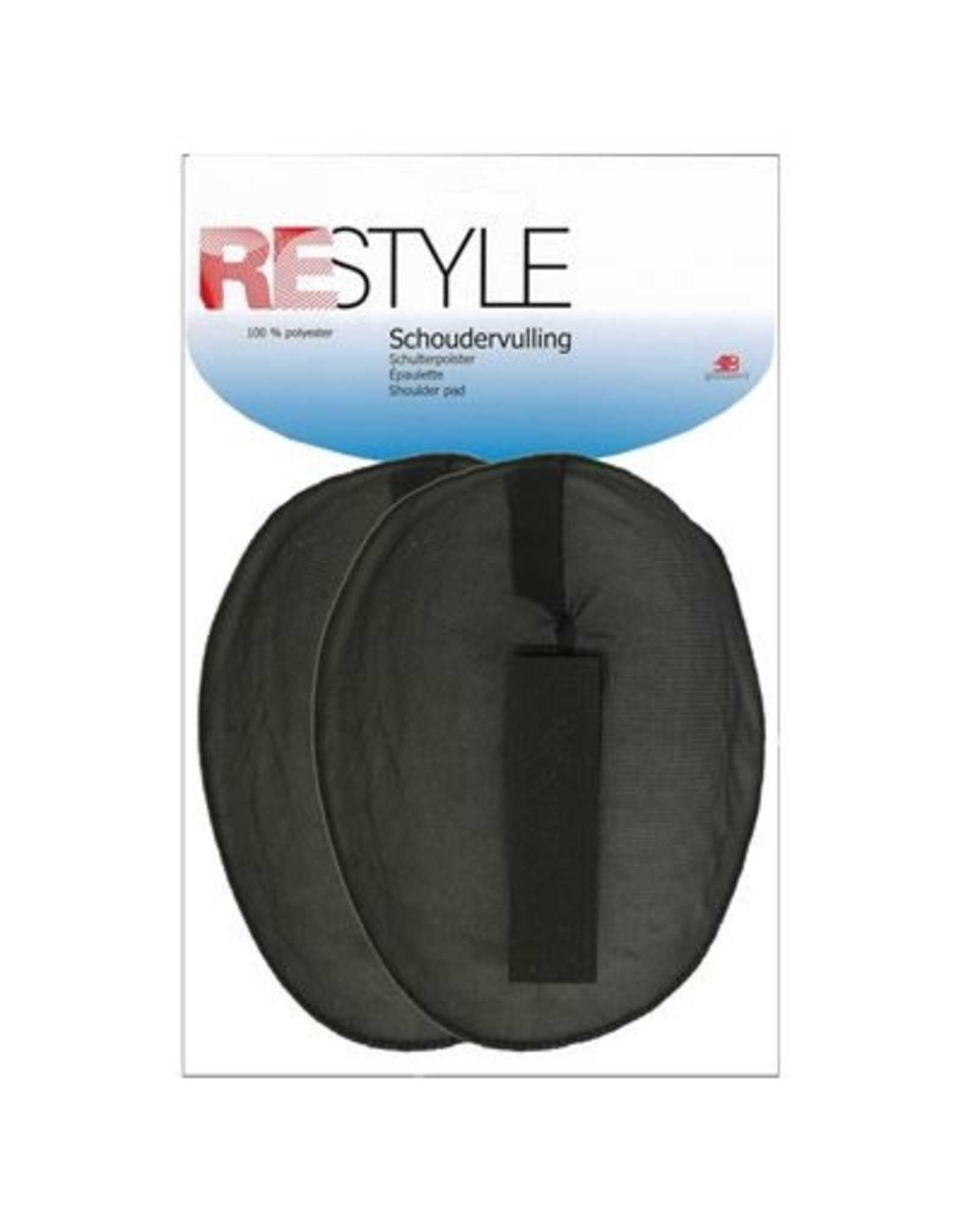 Restyle Restyle schoudervulling met velcro ovaal zwart