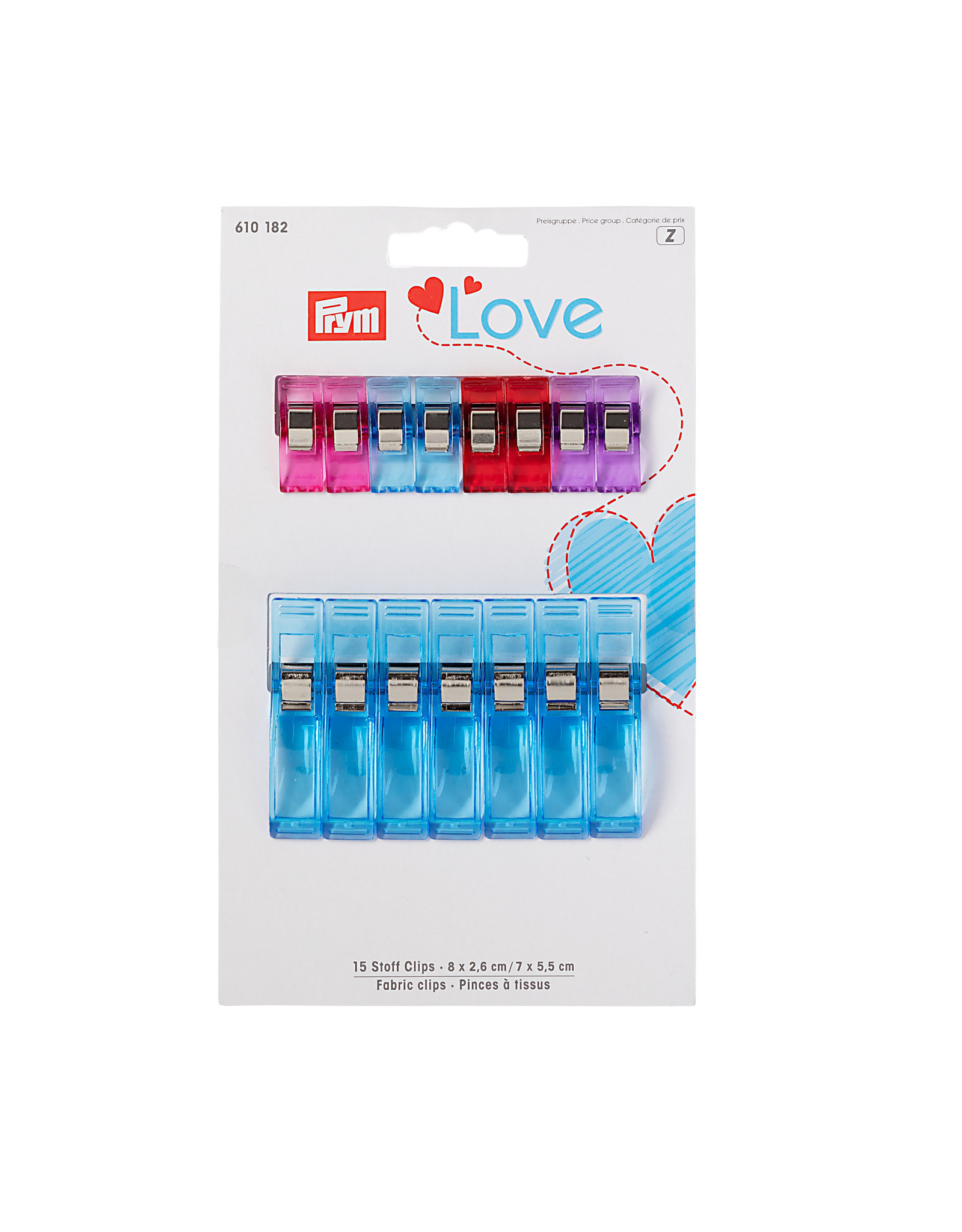 Prym Prym Love Stof clips 2,6 cm / 5,5 cm - 15 st.