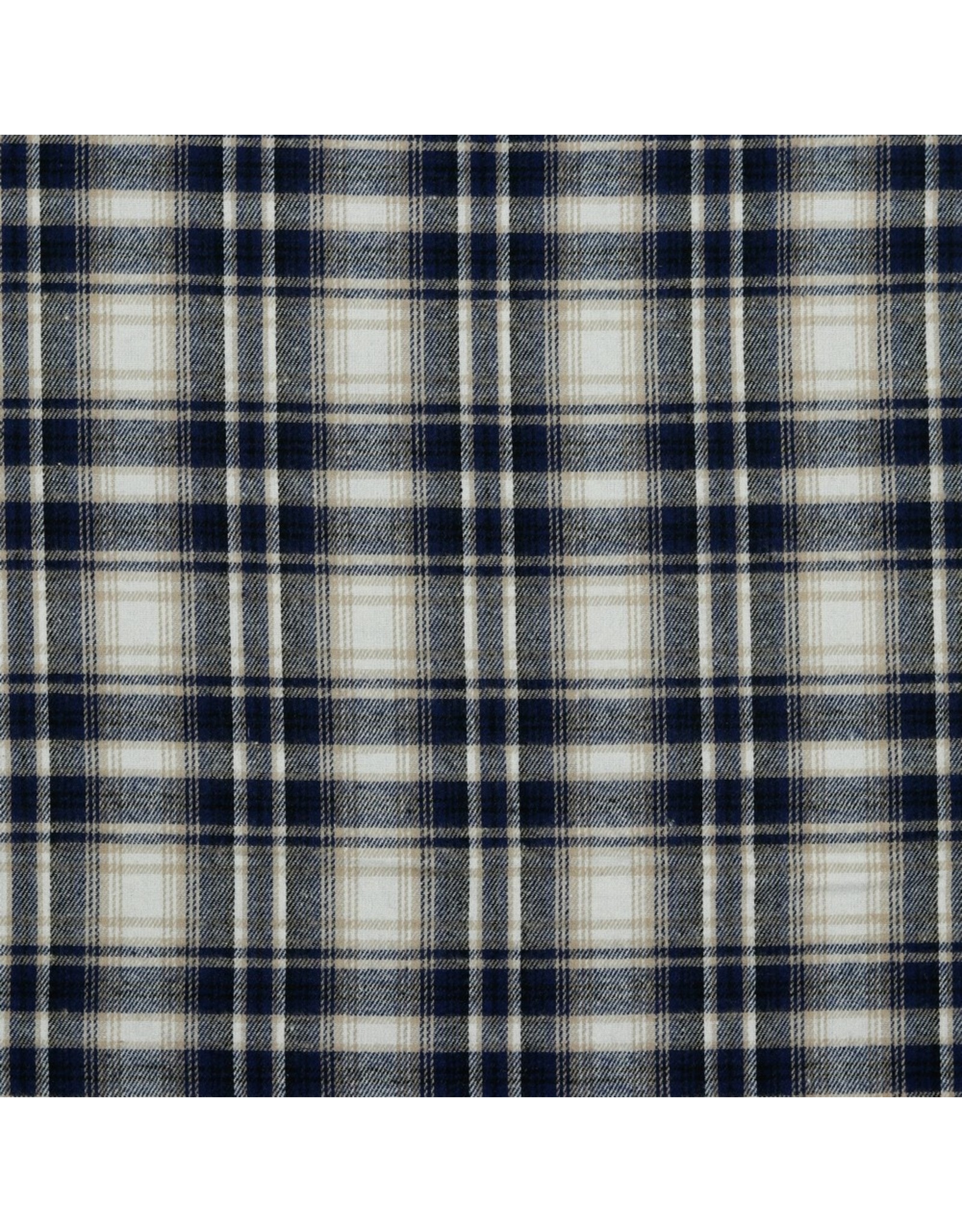 Uitleg drempel etiket Polyester-katoen Checks/ blauw/beige ruiten - Guy's Naaicentrum