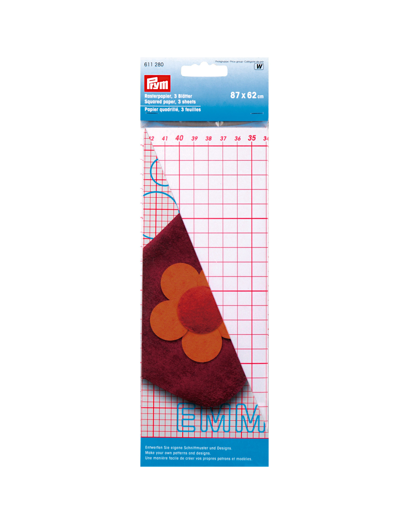 Prym Prym Rasterpapier 3 vellen van 87 x 62 cm - 3st.