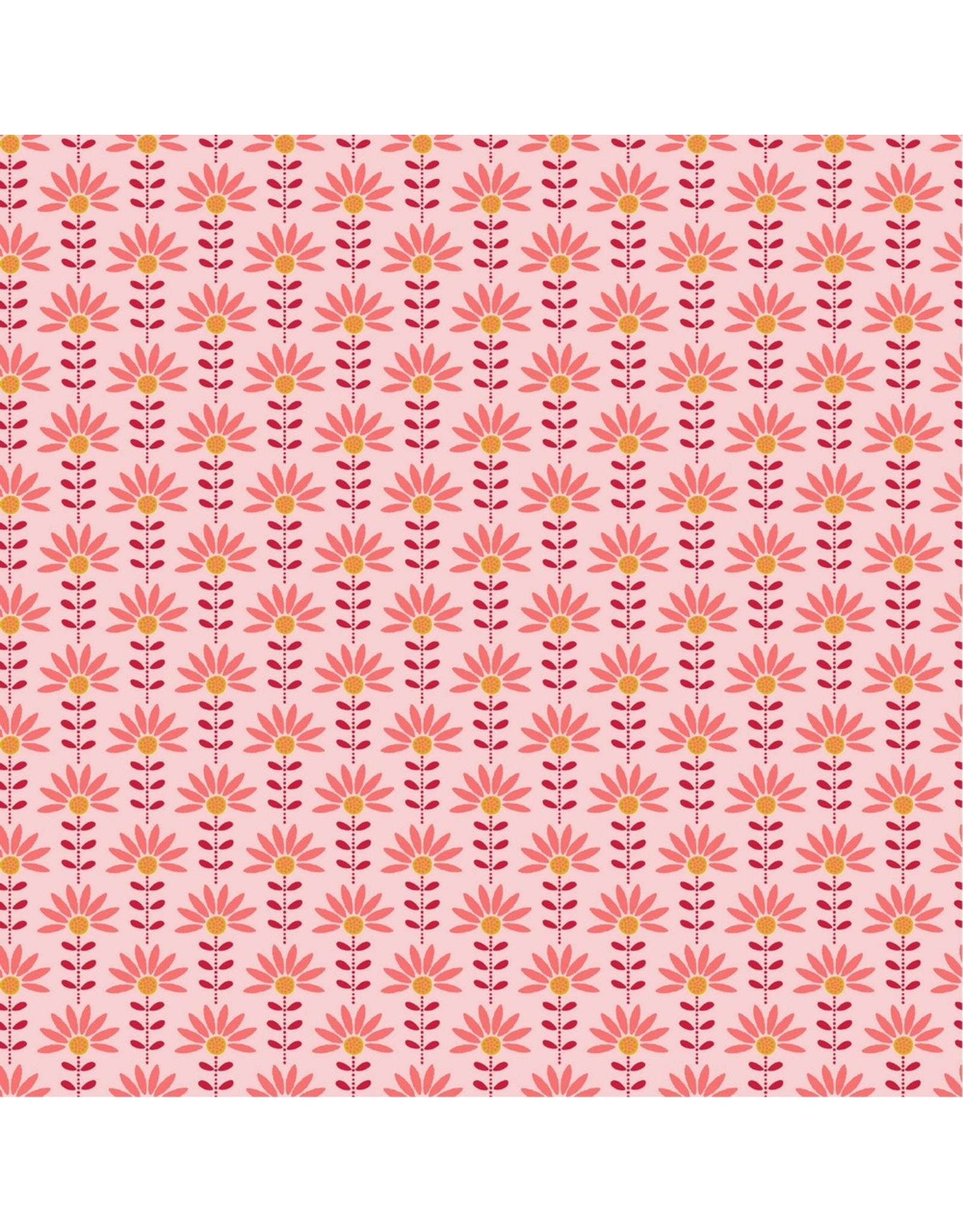 Poplin graphic roze bloemetjes Oeko-Tex
