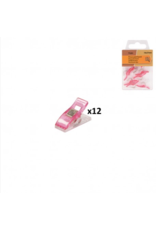 Mediac Mediac stof clips roze 12st. 10x27mm