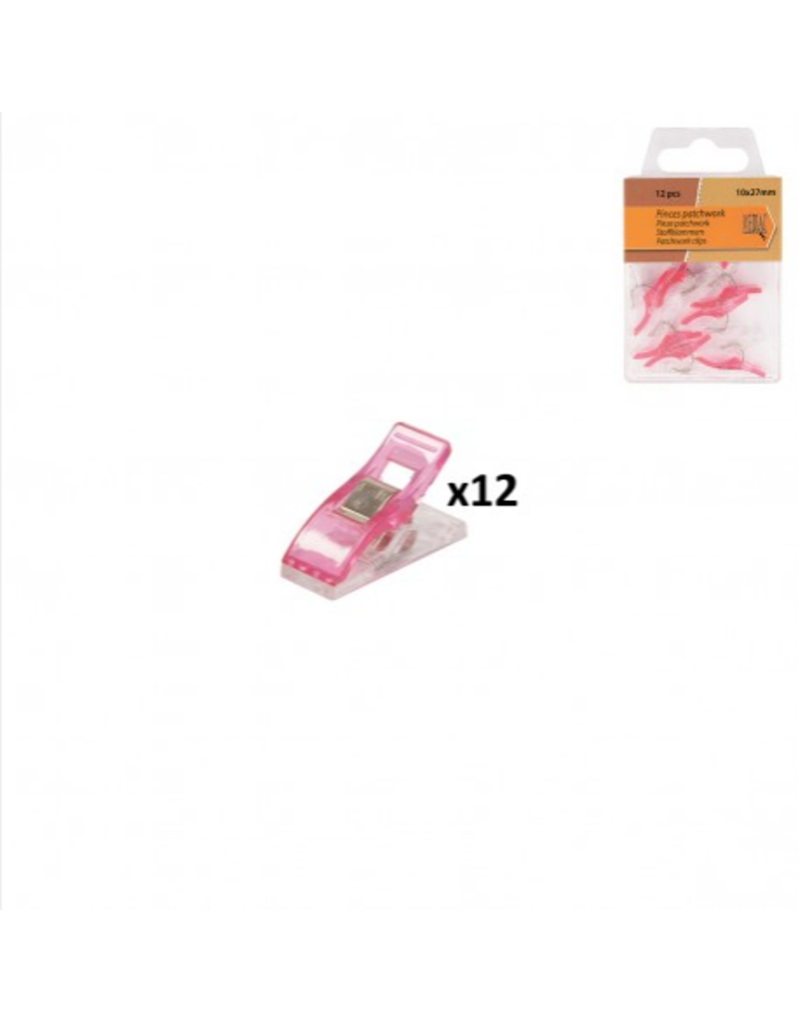 Mediac Mediac stof clips roze 12st. 10x27mm