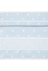 Rico Rico handdoek om te borduren 50x100cm blauw met witte bolletjes