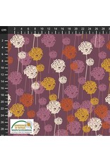 Stoffabrics Jersey bloemen aubergine