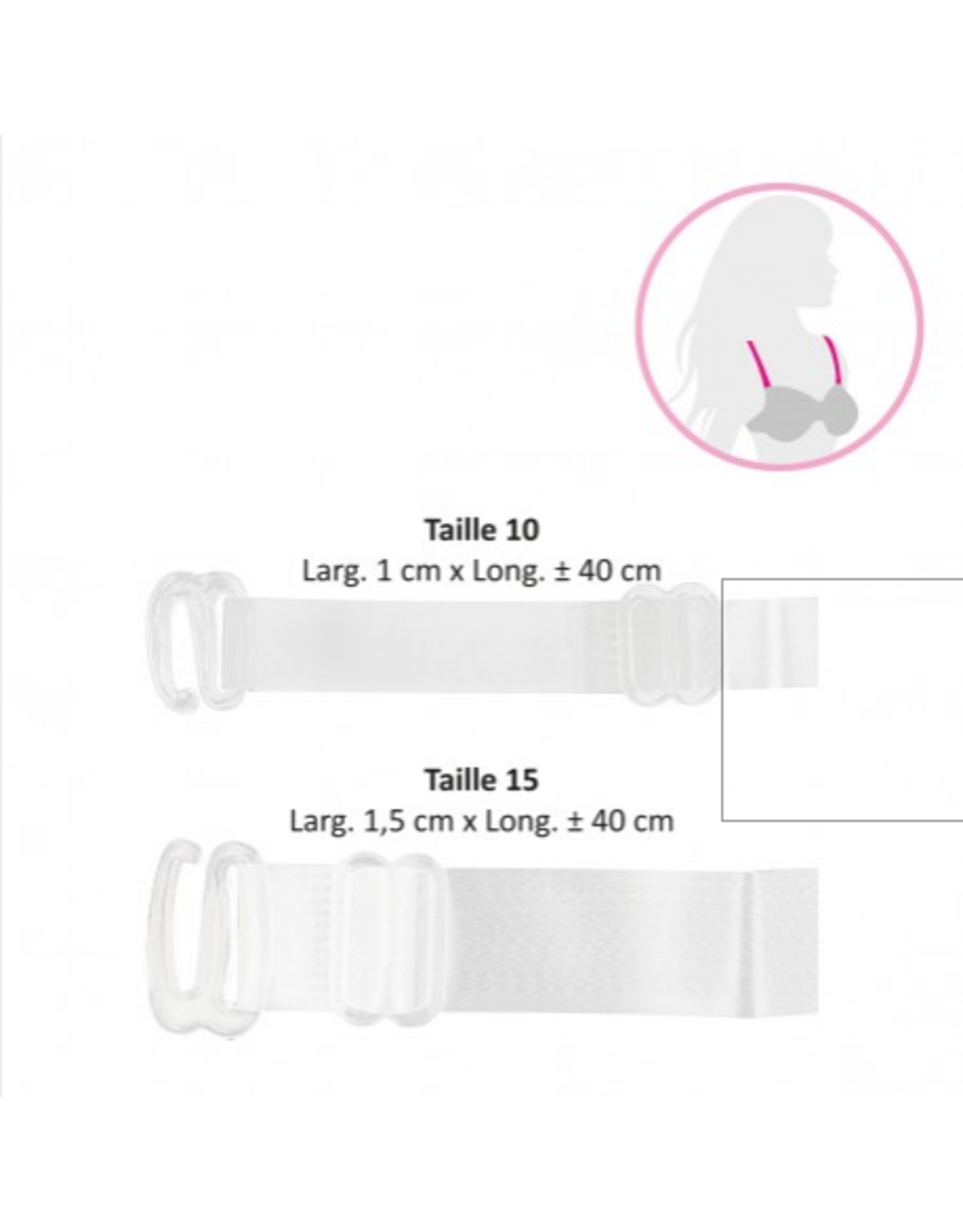 Mediac Mediac transparante BH-bandjes 1cm