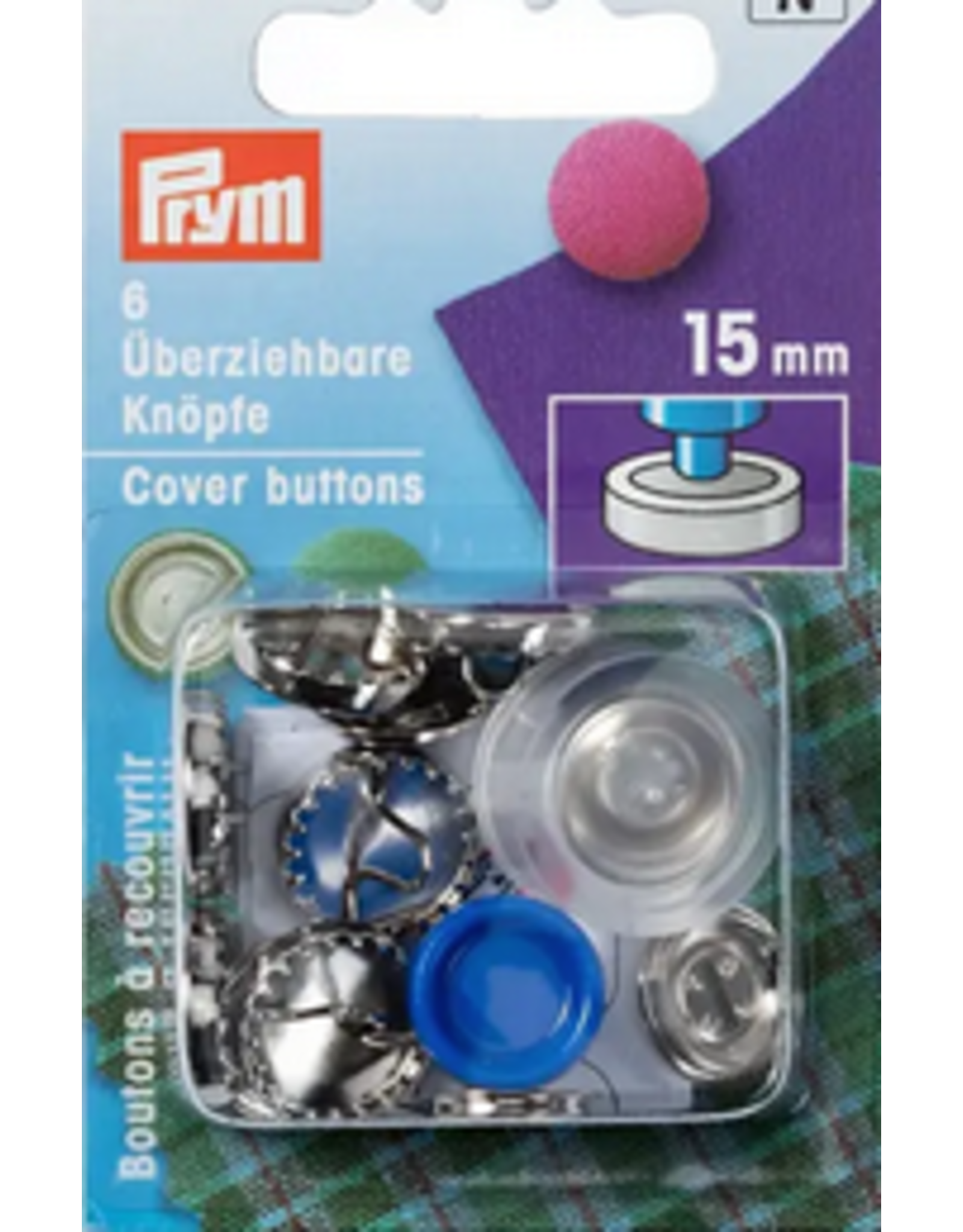 Prym Stofknopen MS met matrijs 19 mm zilverkleurig