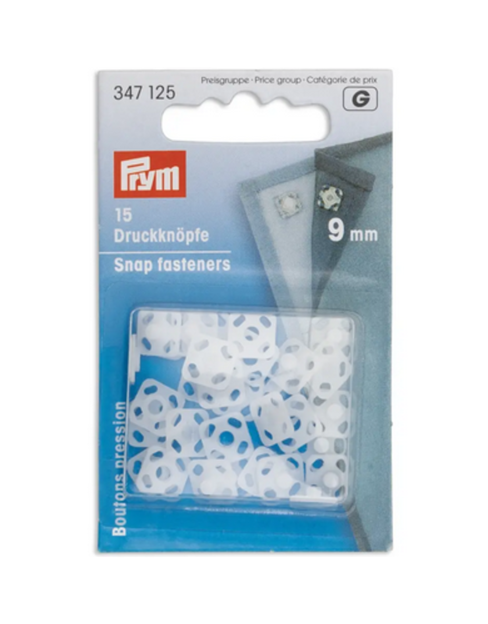 Prym Prym Aannaaidrukknopen vierkant 9 mm wit