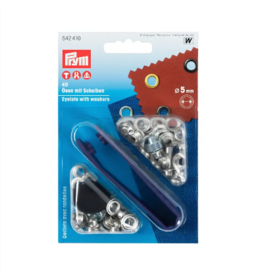 Prym Prym Ringen met schijven 5,0 mm zilverkleurig