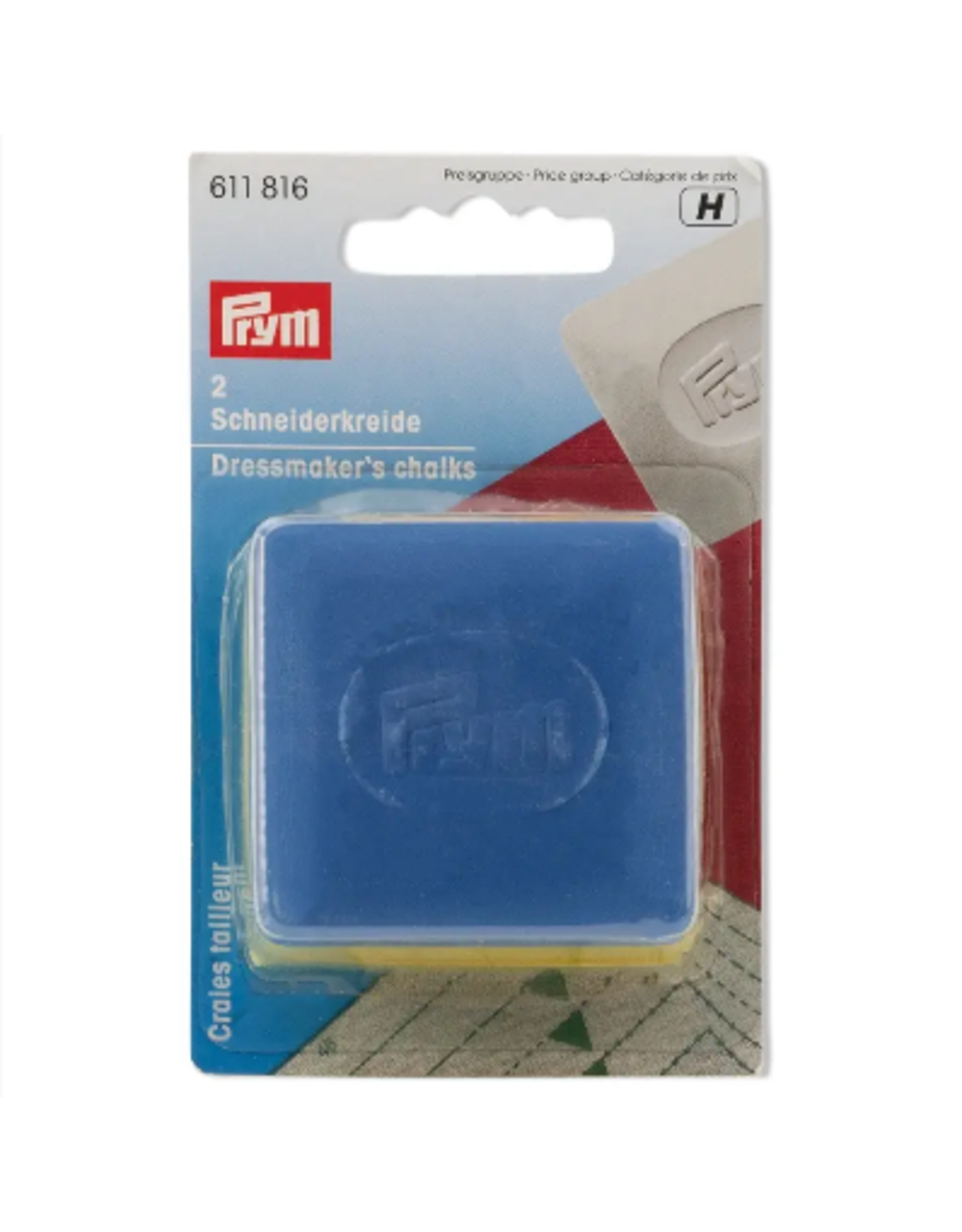 Prym Kleermakerskrijt plaatjes geel/blauw