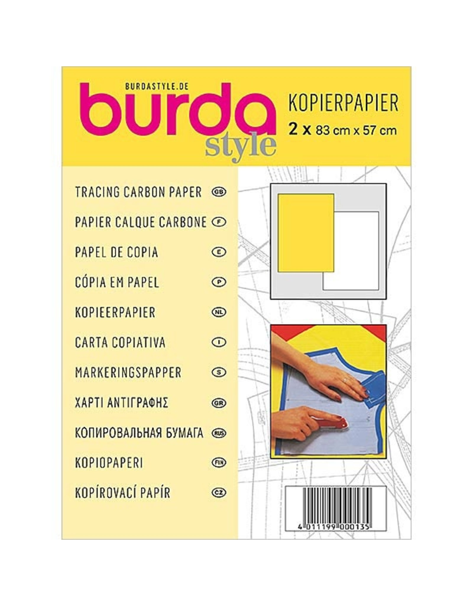 Burda Burda Kopieerpapier wit-geel 83x57cm 2st.