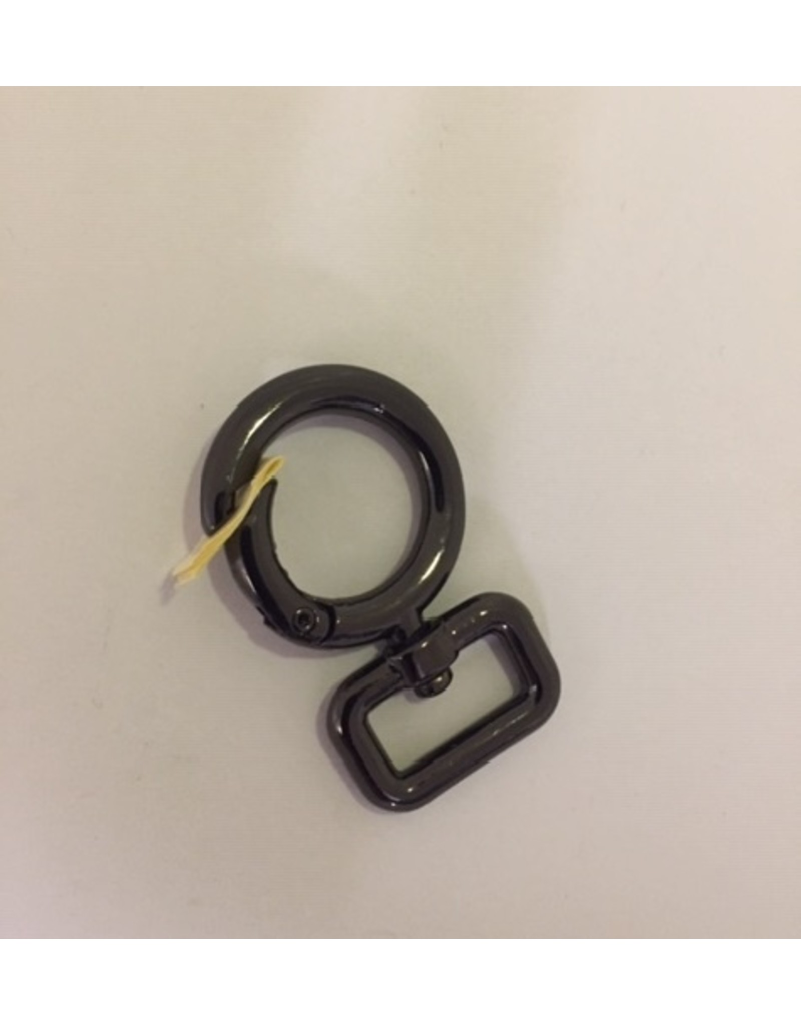 Union Knopf Sier sleutelring  zwart 16 mm