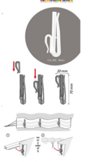 Verstelbare inschuifhaken 7 cm 12 stuks