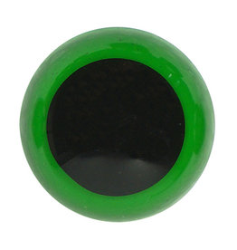 Veiligheidsogen zwart met groene rand 12mm 10st.